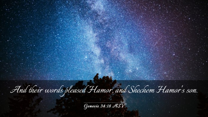 Picture 03 - Genesis 34:18 ASV Desktop Wallpaper - And their words pleased Hamor, and Shechem - Desktop Bible Verse Wallpaper