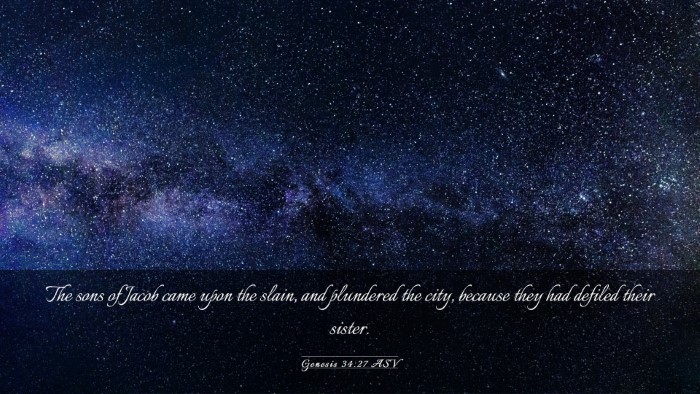 Picture 03 - Genesis 34:27 ASV Desktop Wallpaper - The sons of Jacob came upon the slain, and - Desktop Bible Verse Wallpaper