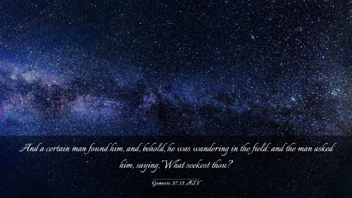 Picture 03 - Genesis 37:15 ASV Desktop Wallpaper - And a certain man found him, and, behold, he was - Desktop Bible Verse Wallpaper