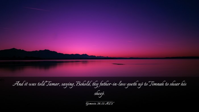 Picture 03 - Genesis 38:13 ASV Desktop Wallpaper - And it was told Tamar, saying, Behold, thy - Desktop Bible Verse Wallpaper
