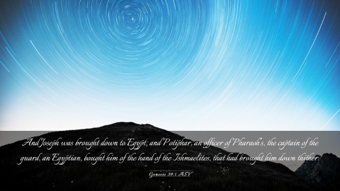 Picture 03 - Genesis 39:1 ASV Desktop Wallpaper - And Joseph was brought down to Egypt; and - Desktop Bible Verse Wallpaper