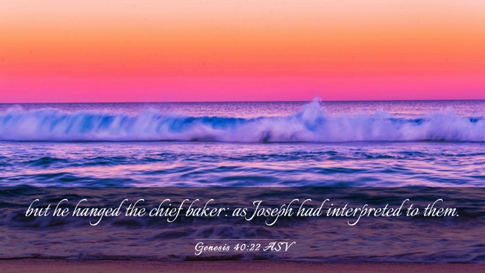 Picture 03 - Genesis 40:22 ASV Desktop Wallpaper - but he hanged the chief baker: as Joseph had - Desktop Bible Verse Wallpaper
