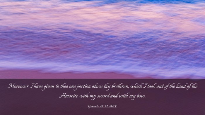 Picture 03 - Genesis 48:22 ASV Desktop Wallpaper - Moreover I have given to thee one portion above - Desktop Bible Verse Wallpaper