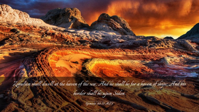 Picture 03 - Genesis 49:13 ASV Desktop Wallpaper - Zebulun shall dwell at the haven of the sea; And - Desktop Bible Verse Wallpaper