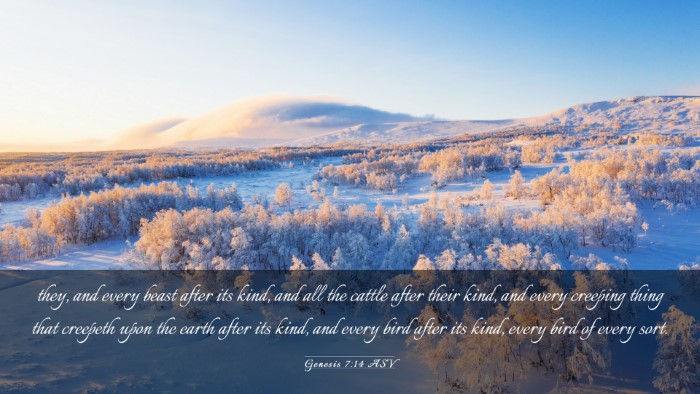 Picture 03 - Genesis 7:14 ASV Desktop Wallpaper - they, and every beast after its kind, and all the - Desktop Bible Verse Wallpaper