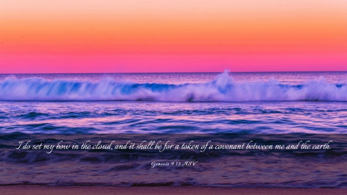 Picture 03 - Genesis 9:13 ASV Desktop Wallpaper - I do set my bow in the cloud, and it shall be for - Desktop Bible Verse Wallpaper