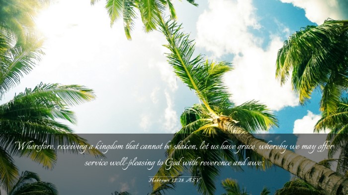 Picture 03 - Hebrews 12:28 ASV Desktop Wallpaper - Wherefore, receiving a kingdom that cannot be - Desktop Bible Verse Wallpaper