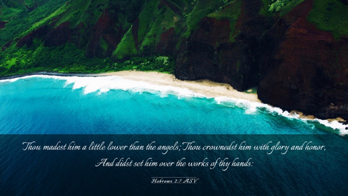 Picture 03 - Hebrews 2:7 ASV Desktop Wallpaper - Thou madest him a little lower than the angels; - Desktop Bible Verse Wallpaper