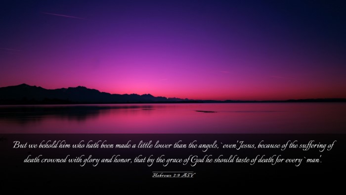 Picture 03 - Hebrews 2:9 ASV Desktop Wallpaper - But we behold him who hath been made a little - Desktop Bible Verse Wallpaper