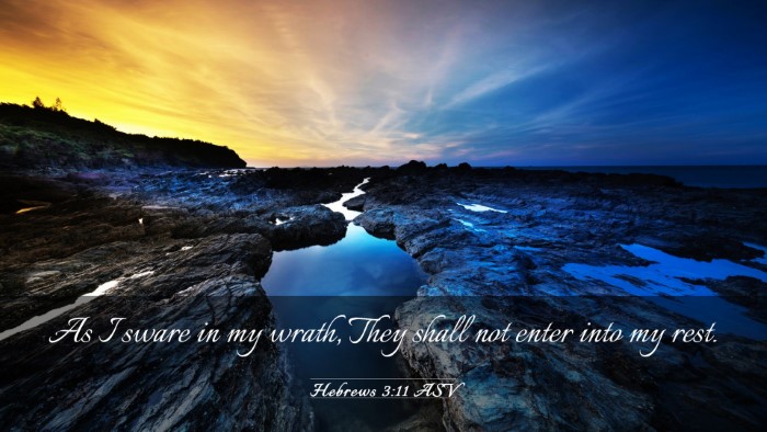 Picture 03 - Hebrews 3:11 ASV Desktop Wallpaper - As I sware in my wrath, They shall not enter into - Desktop Bible Verse Wallpaper