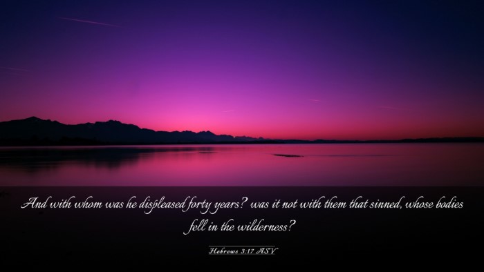 Picture 03 - Hebrews 3:17 ASV Desktop Wallpaper - And with whom was he displeased forty years? was - Desktop Bible Verse Wallpaper