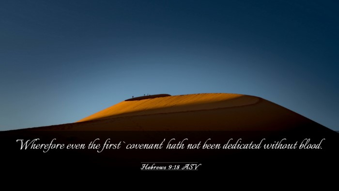 Picture 03 - Hebrews 9:18 ASV Desktop Wallpaper - Wherefore even the first `covenant' hath not been - Desktop Bible Verse Wallpaper