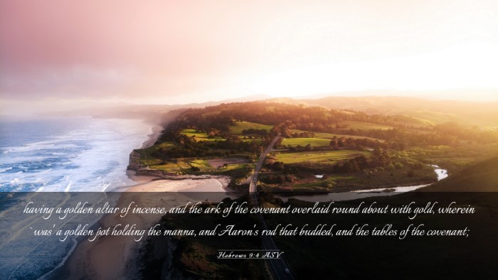 Picture 03 - Hebrews 9:4 ASV Desktop Wallpaper - having a golden altar of incense, and the ark of - Desktop Bible Verse Wallpaper