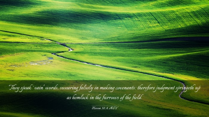 Picture 03 - Hosea 10:4 ASV Desktop Wallpaper - They speak `vain' words, swearing falsely in - Desktop Bible Verse Wallpaper