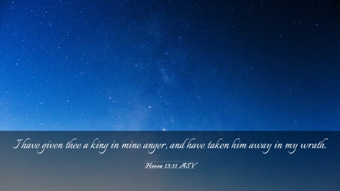 Picture 03 - Hosea 13:11 ASV Desktop Wallpaper - I have given thee a king in mine anger, and have - Desktop Bible Verse Wallpaper