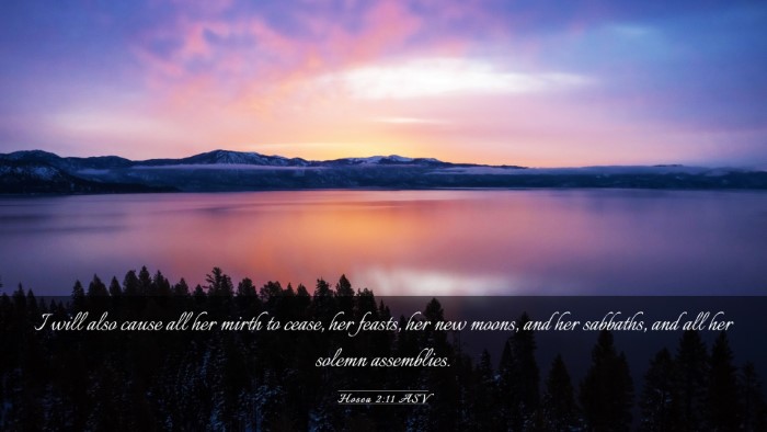 Picture 03 - Hosea 2:11 ASV Desktop Wallpaper - I will also cause all her mirth to cease, her - Desktop Bible Verse Wallpaper