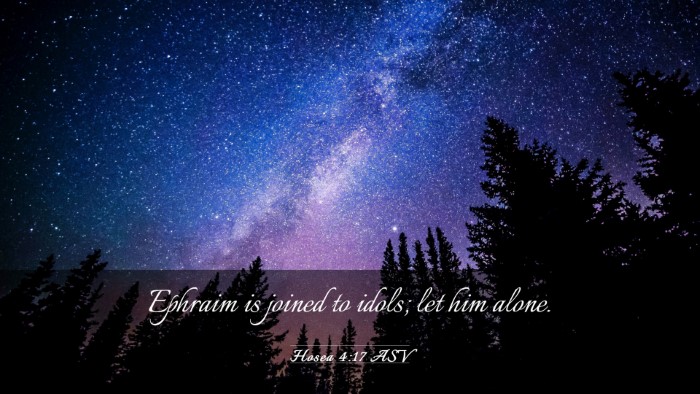 Picture 03 - Hosea 4:17 ASV Desktop Wallpaper - Ephraim is joined to idols; let him - Desktop Bible Verse Wallpaper