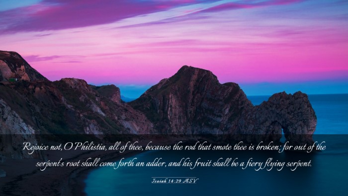 Picture 03 - Isaiah 14:29 ASV Desktop Wallpaper - Rejoice not, O Philistia, all of thee, because - Desktop Bible Verse Wallpaper