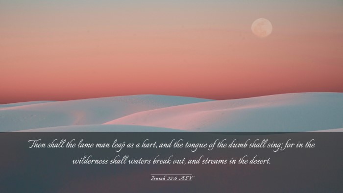 Picture 03 - Isaiah 35:6 ASV Desktop Wallpaper - Then shall the lame man leap as a hart, and the - Desktop Bible Verse Wallpaper
