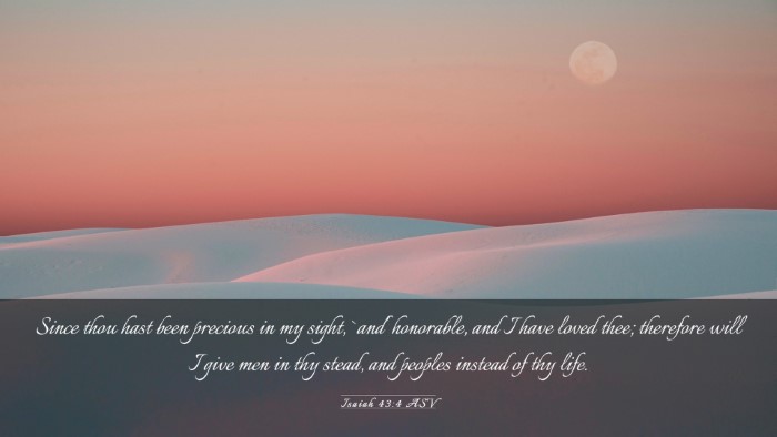 Picture 03 - Isaiah 43:4 ASV Desktop Wallpaper - Since thou hast been precious in my sight, `and' - Desktop Bible Verse Wallpaper