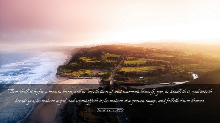 Picture 03 - Isaiah 44:15 ASV Desktop Wallpaper - Then shall it be for a man to burn; and he taketh - Desktop Bible Verse Wallpaper