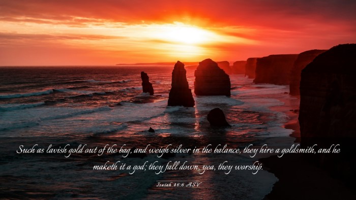 Picture 03 - Isaiah 46:6 ASV Desktop Wallpaper - Such as lavish gold out of the bag, and weigh - Desktop Bible Verse Wallpaper