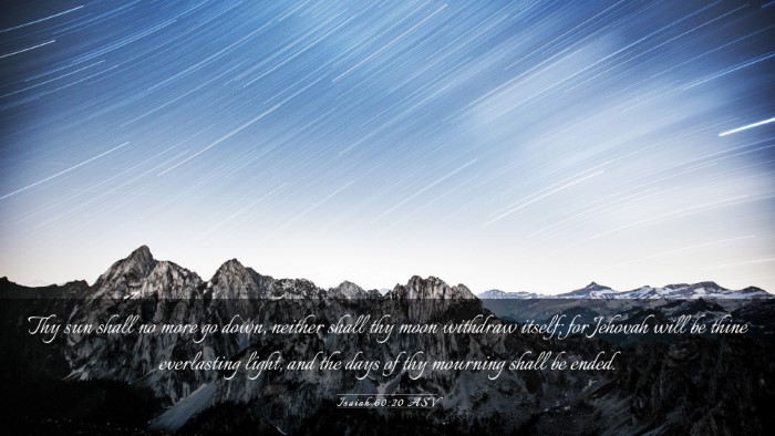 Picture 03 - Isaiah 60:20 ASV Desktop Wallpaper - Thy sun shall no more go down, neither shall thy - Desktop Bible Verse Wallpaper