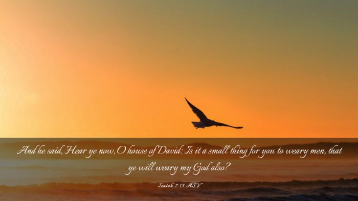 Picture 03 - Isaiah 7:13 ASV Desktop Wallpaper - And he said, Hear ye now, O house of David: Is it - Desktop Bible Verse Wallpaper