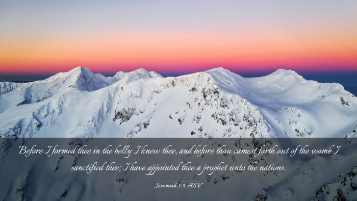 Picture 03 - Jeremiah 1:5 ASV Desktop Wallpaper - Before I formed thee in the belly I knew thee, - Desktop Bible Verse Wallpaper