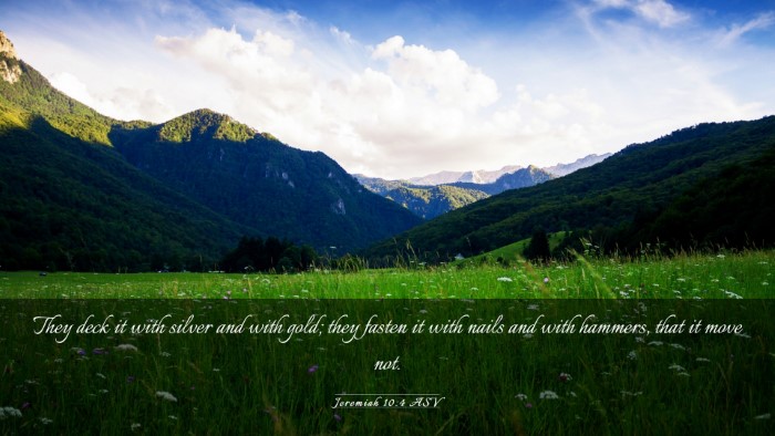 Picture 03 - Jeremiah 10:4 ASV Desktop Wallpaper - They deck it with silver and with gold; they - Desktop Bible Verse Wallpaper