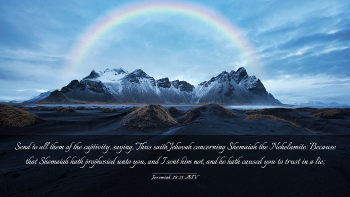 Picture 03 - Jeremiah 29:31 ASV Desktop Wallpaper - Send to all them of the captivity, saying, Thus - Desktop Bible Verse Wallpaper
