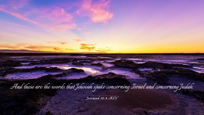 Picture 03 - Jeremiah 30:4 ASV Desktop Wallpaper - And these are the words that Jehovah spake - Desktop Bible Verse Wallpaper