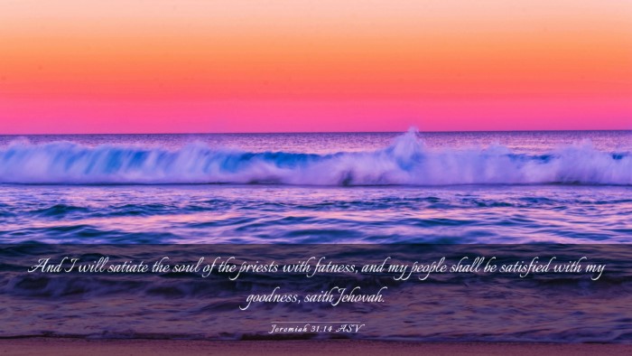 Picture 03 - Jeremiah 31:14 ASV Desktop Wallpaper - And I will satiate the soul of the priests with - Desktop Bible Verse Wallpaper