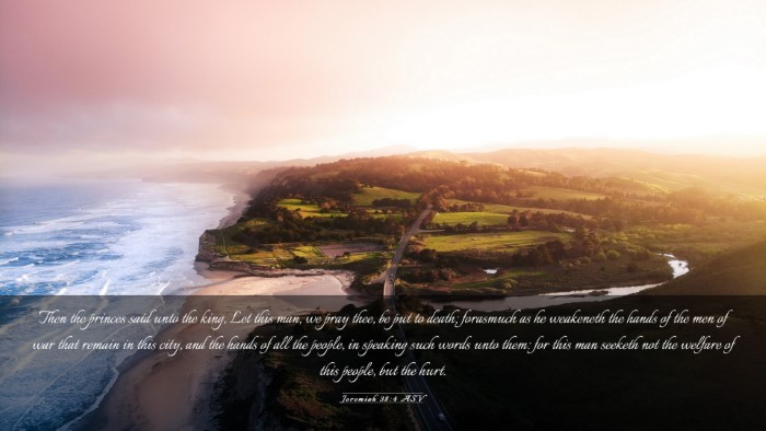 Picture 03 - Jeremiah 38:4 ASV Desktop Wallpaper - Then the princes said unto the king, Let this - Desktop Bible Verse Wallpaper