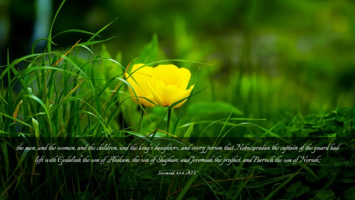 Picture 03 - Jeremiah 43:6 ASV Desktop Wallpaper - the men, and the women, and the children, and the - Desktop Bible Verse Wallpaper