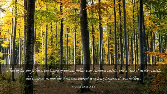 Picture 03 - Jeremiah 52:21 ASV Desktop Wallpaper - And as for the pillars, the height of the one - Desktop Bible Verse Wallpaper