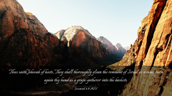 Picture 03 - Jeremiah 6:9 ASV Desktop Wallpaper - Thus saith Jehovah of hosts, They shall - Desktop Bible Verse Wallpaper