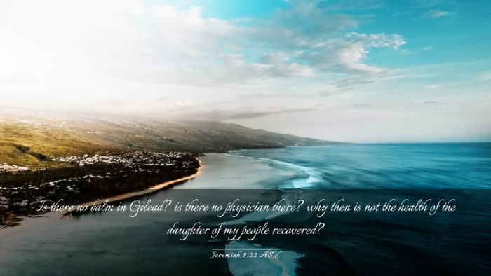 Picture 03 - Jeremiah 8:22 ASV Desktop Wallpaper - Is there no balm in Gilead? is there no physician - Desktop Bible Verse Wallpaper