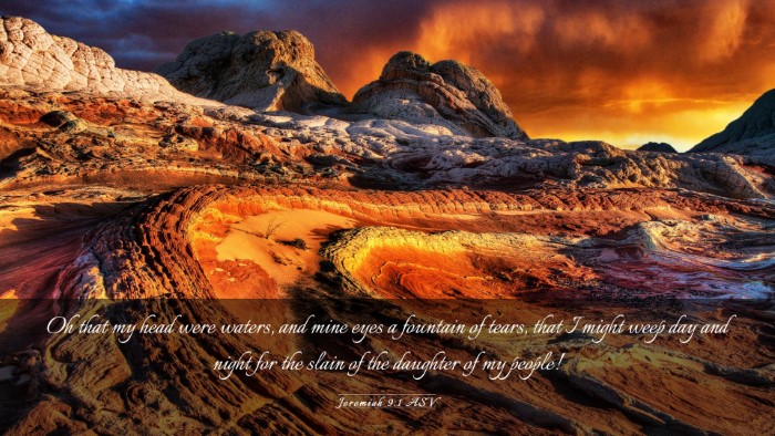 Picture 03 - Jeremiah 9:1 ASV Desktop Wallpaper - Oh that my head were waters, and mine eyes a - Desktop Bible Verse Wallpaper