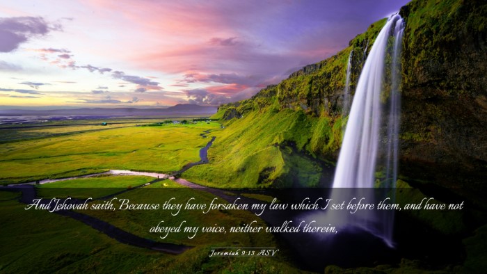 Picture 03 - Jeremiah 9:13 ASV Desktop Wallpaper - And Jehovah saith, Because they have forsaken my - Desktop Bible Verse Wallpaper