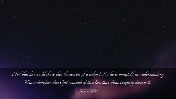 Picture 03 - Job 11:6 ASV Desktop Wallpaper - And that he would show thee the secrets of - Desktop Bible Verse Wallpaper