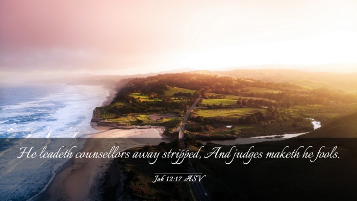 Picture 03 - Job 12:17 ASV Desktop Wallpaper - He leadeth counsellors away stripped, And judges - Desktop Bible Verse Wallpaper