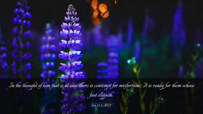 Picture 03 - Job 12:5 ASV Desktop Wallpaper - In the thought of him that is at ease there is - Desktop Bible Verse Wallpaper