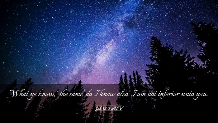 Picture 03 - Job 13:2 ASV Desktop Wallpaper - What ye know, `the same' do I know also: I am not - Desktop Bible Verse Wallpaper