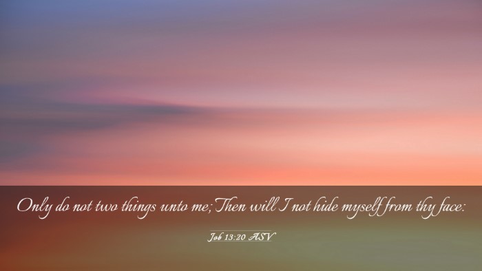Picture 03 - Job 13:20 ASV Desktop Wallpaper - Only do not two things unto me; Then will I not - Desktop Bible Verse Wallpaper
