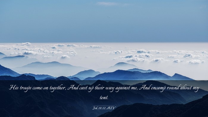 Picture 03 - Job 19:12 ASV Desktop Wallpaper - His troops come on together, And cast up their - Desktop Bible Verse Wallpaper
