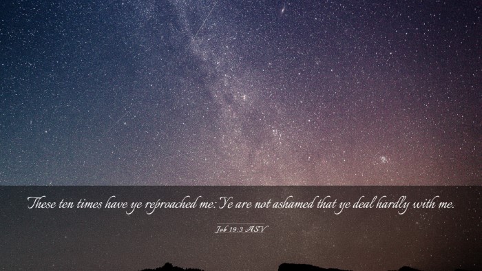 Picture 03 - Job 19:3 ASV Desktop Wallpaper - These ten times have ye reproached me: Ye are not - Desktop Bible Verse Wallpaper