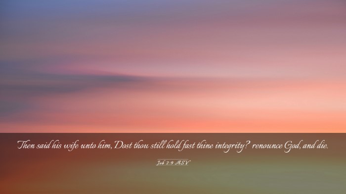 Picture 03 - Job 2:9 ASV Desktop Wallpaper - Then said his wife unto him, Dost thou still hold - Desktop Bible Verse Wallpaper
