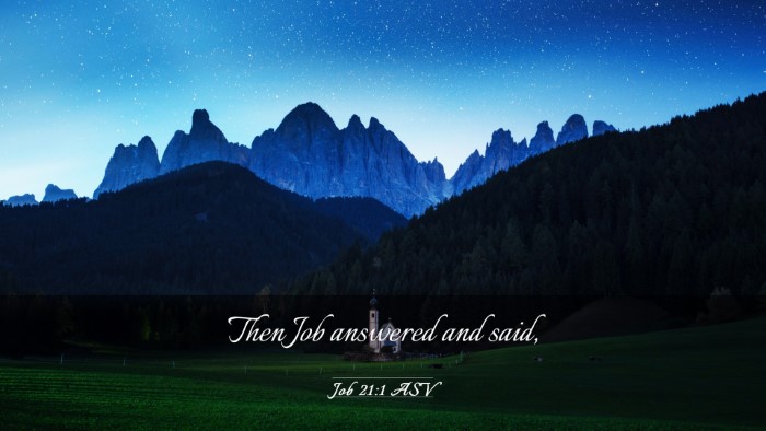 Picture 03 - Job 21:1 ASV Desktop Wallpaper - Then Job answered and - Desktop Bible Verse Wallpaper