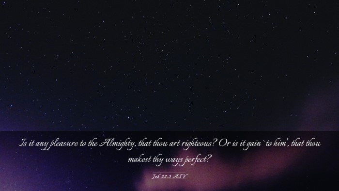 Picture 03 - Job 22:3 ASV Desktop Wallpaper - Is it any pleasure to the Almighty, that thou art - Desktop Bible Verse Wallpaper